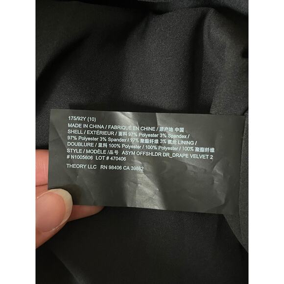 Theory dress off the shoulder velvet midi brown size 10 - Picture 4 of 7